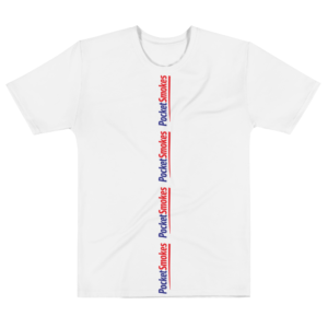 PocketSmokes Signature Vertical Logo T-Shirt – White