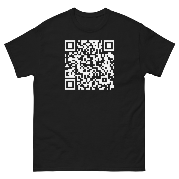 unisex-classic-tee-black-front-6ac7034f165c8-1.jpg Pocket Smokes Scan Me QR Code T-Shirt – Black