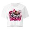 womens-crop-top-white-front-6ad320a517d7b.webp Pocket Smokes Women's Graphic Crop Top โ Pink Smoke Edition